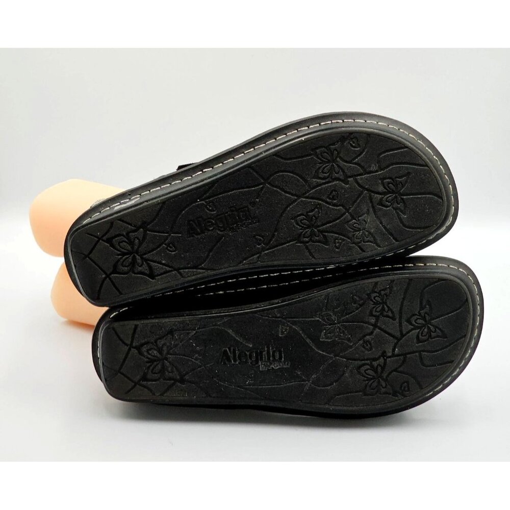Alegria Womens Black Metallic Detailing Leather Verona Pewter Mosaic Sz 8.5 2319 - Picture 7 of 16
